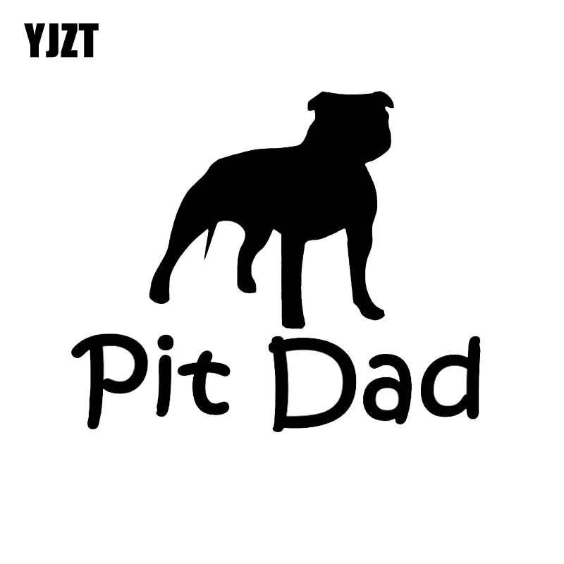 

YJZT 15.4CM*12.8CM Animal PIT DAD Vinyl Decoration Car Sticker Black/Silver C2-3083