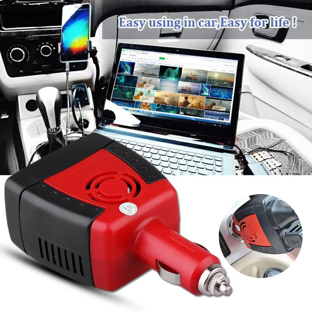 Car Power Inverter USB 2.1A 75W DC 12V To AC 220V 50Hz Converter Adapter Car Charger For Mobile Phone Laptop Notebook