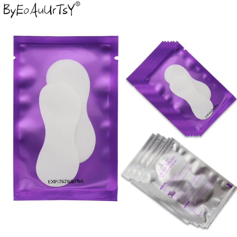 100 пар индивидуальных магнитных шелковых патчей под глаза для удаления ресниц