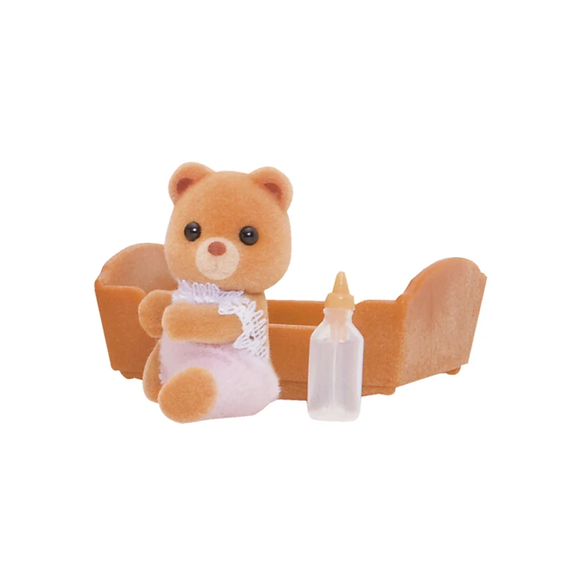 Sylvanian Families Brown Bear Baby w/Bottle Dollhouse Animal Furry Toy Figures Girl Gift New 34128 | Игрушки и хобби