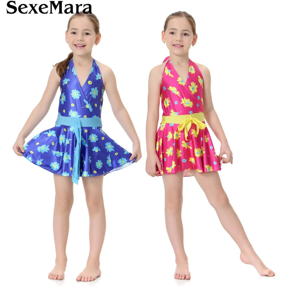 

SexeMara 2019 girls skirted tankini swimwear bathing Suits mermaid beach wear swimming one piece swimsuits CHEAP WHOLESALE