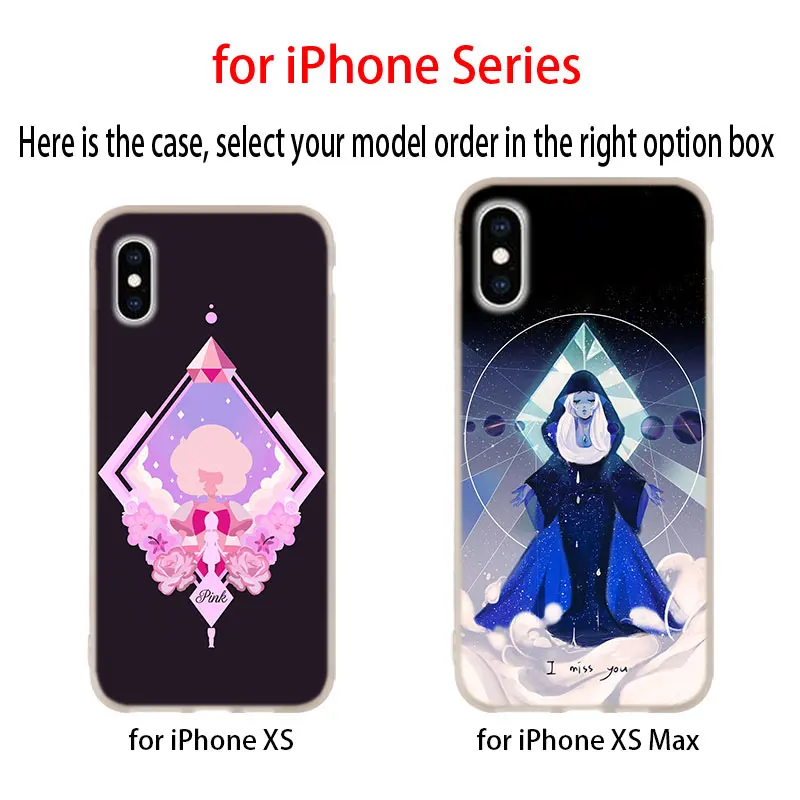 Вселенная Стивена жемчуг гранат мягкий чехол для iPhone 12 11 Pro X XS Max XR 8 7 6 Plus 5s SE 2020 S 1