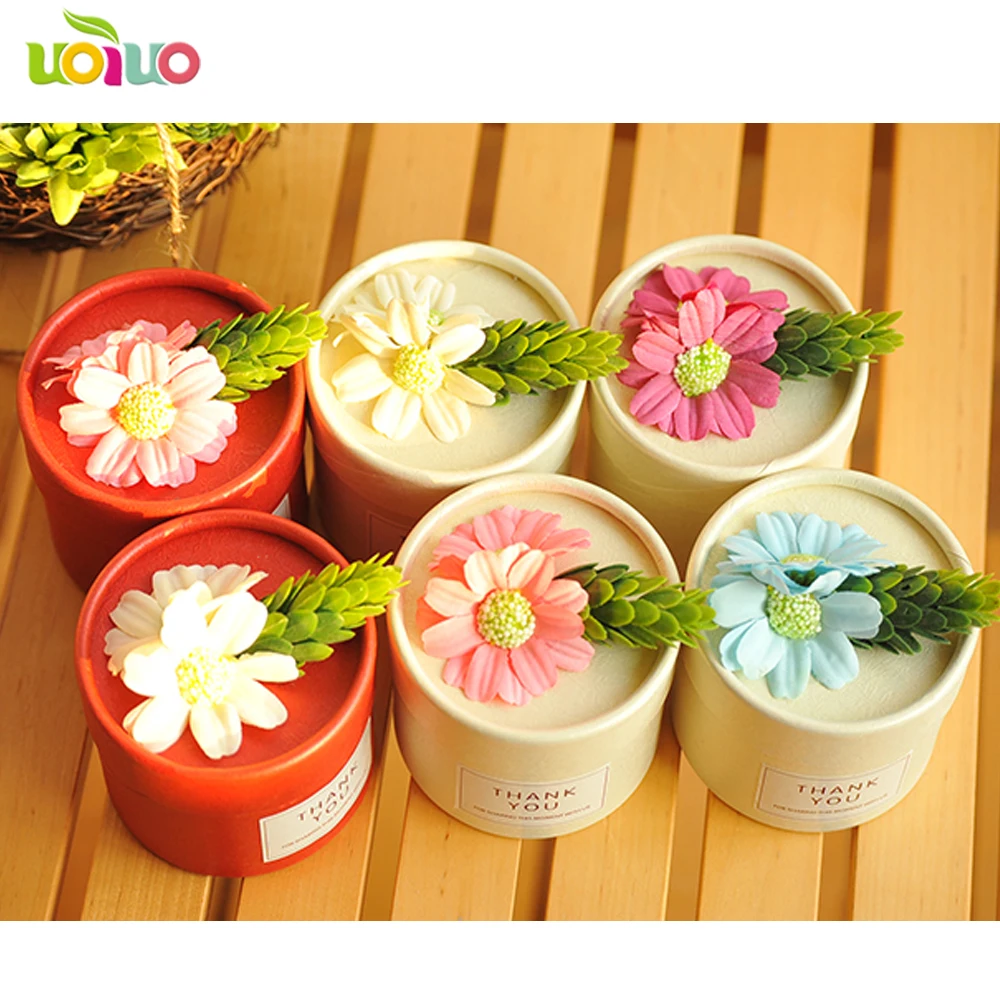 Цветочные Свадебные коробки для конфет круглые высококачественные свадебные