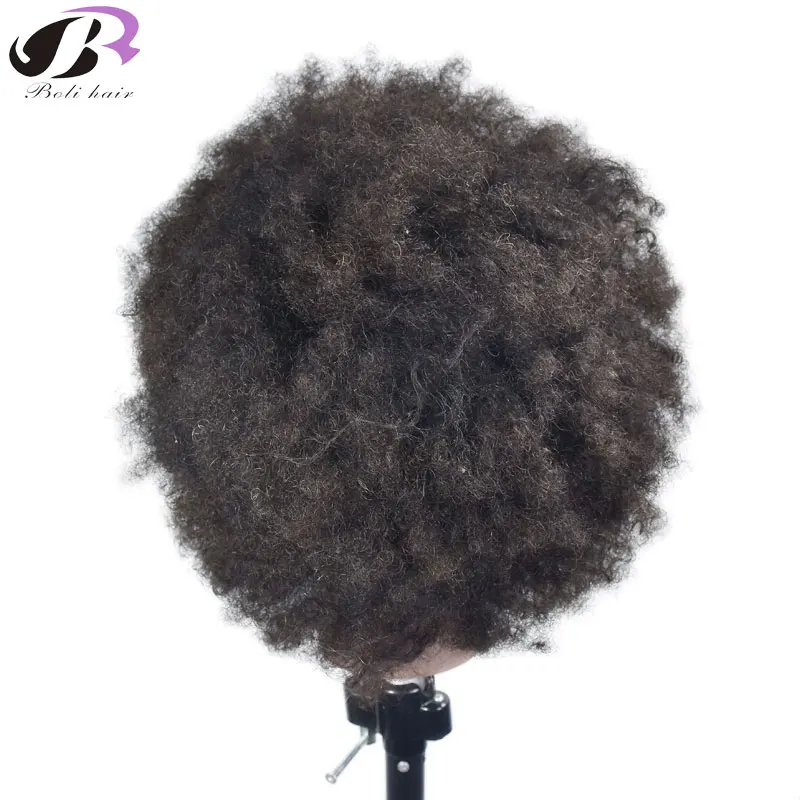 10&quot Afro Training Head Mannequin With 100% Human Hair Braiding for Barber Black Man salon Hairdressing Heads |