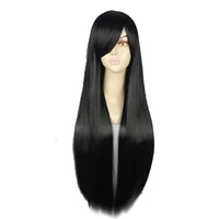 your style synthetic 80cm long straight cosplay hair wigs women black purple red green high temperature fiber