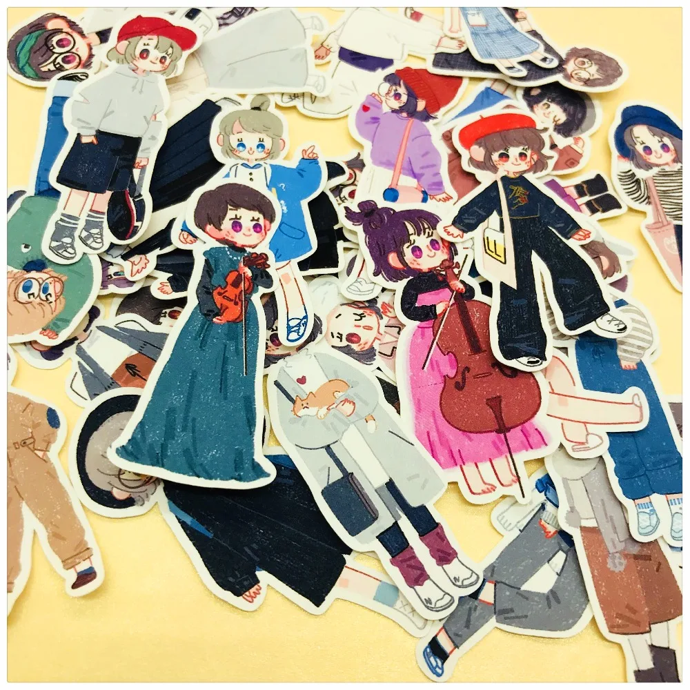 33PCS Cartoon Girl Sticker DIY Scrapbooking Album journal Diary Happy Planner week Decoration Stickers