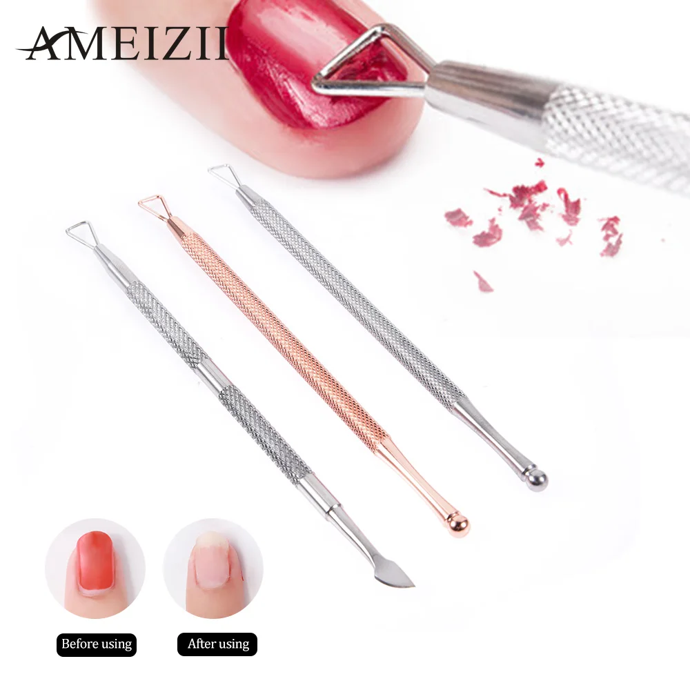 AMEIZII Гель лак для удаления кутикулы толкатель из нержавеющей стали омертвевшей