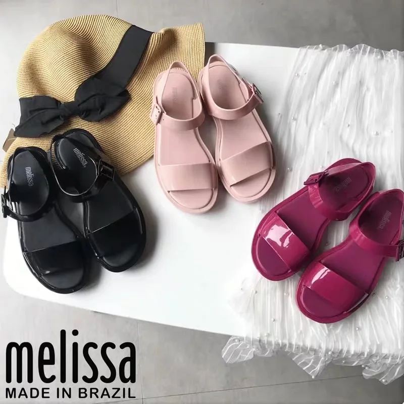 Женские летние сандалии Melissa на плоской подошве с открытым носком без шнуровки в