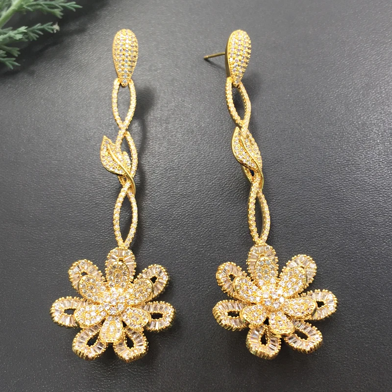 Lanyika Fashion Jewelry Distinctive Romantic Elegant Pink Earrings Full Micro inlay Plated Banquet Popular Best Gift | Украшения и