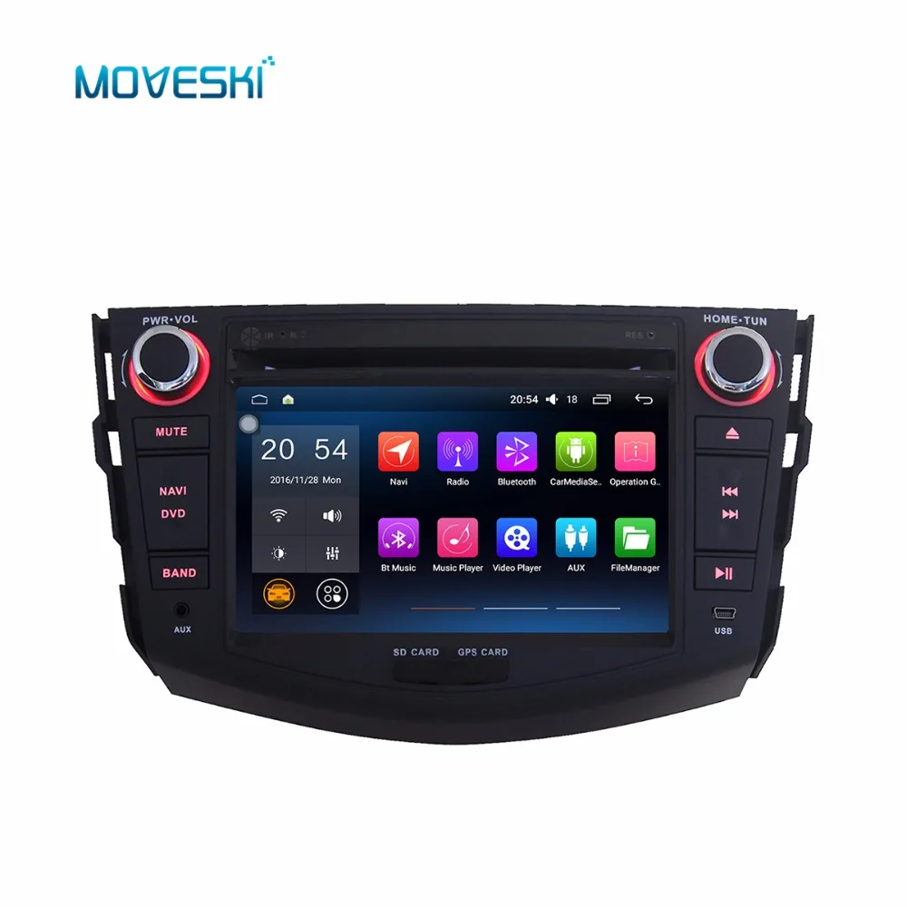 Moveski J8820 Android 6.0 Car Stereo 7 inch for Toyota RAV4 2006-2012 HD 1024*600 Quad Core 2GB Flash +32GB TV WiFi Camera OBD2 |
