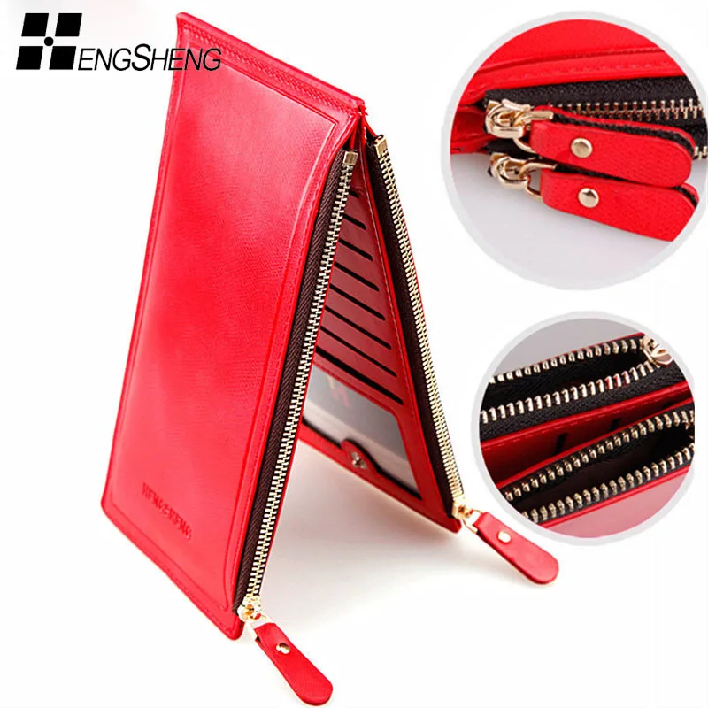 Новинка 2018 женские кошельки с двойной молнией красочный ультратонкий кошелек