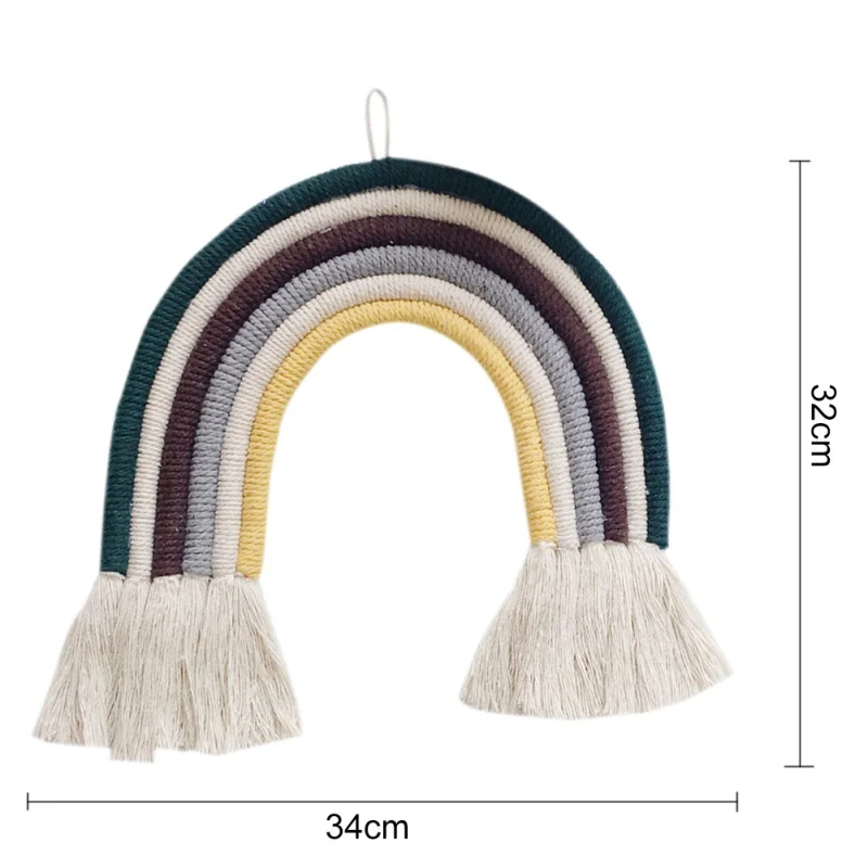 

Nordic Hand Woven Rainbow Hanging Decoration For Children Room Home Decoration Fresh Simple Kid Room Wall Ornament Accessories