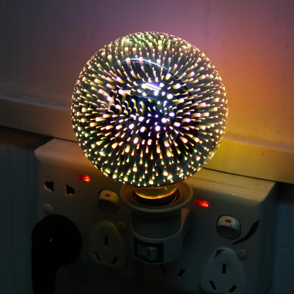 E27 LED Fireworks Effect Night Light G125 G95 G80 ST64 A60 3D Star Decorative Edison Bulb Lamp Party Holiday Christmas Ligh | Освещение