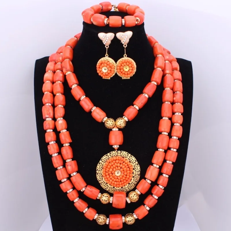 Комплект ювелирных изделий из коралловых бусин комплект для женщин|jewelry sets women|coral