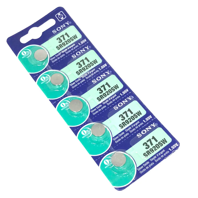 5 шт. sony 100 371 SR920SW 920 LR920 AG6 LR920 LR69 171 1,55 в оксид серебра часы батарея Сделано в Японии