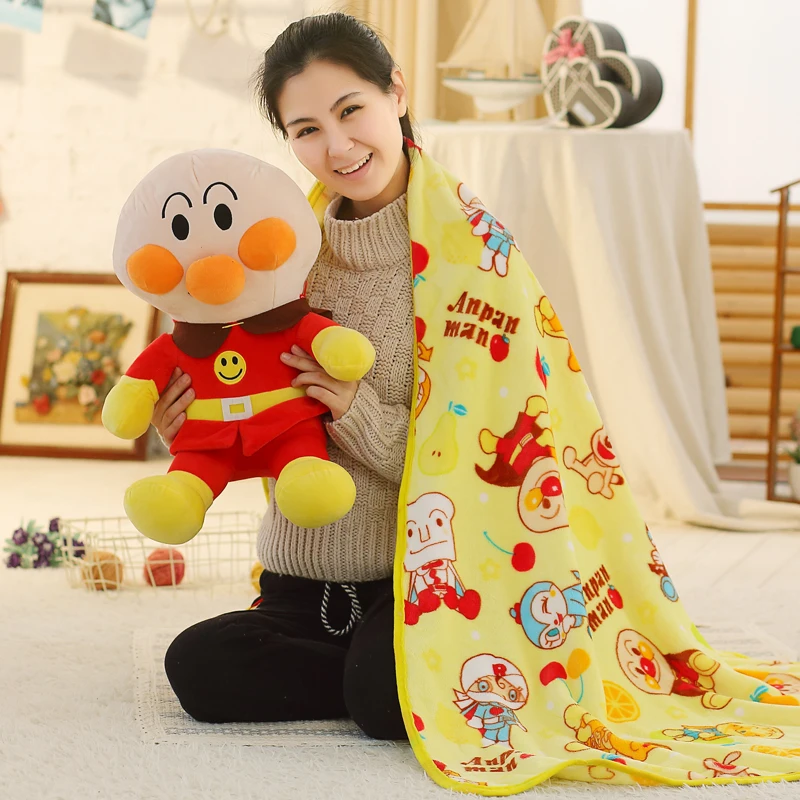 Candice guo плюшевая игрушка мягкая кукла мультфильм Anpanman Baikinman hero с одеялом офисная