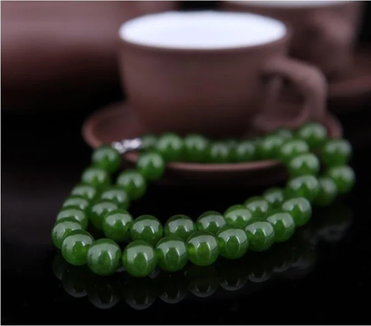 Высокое качество оптовая продажа красивое зеленое ожерелье 08 мм модные