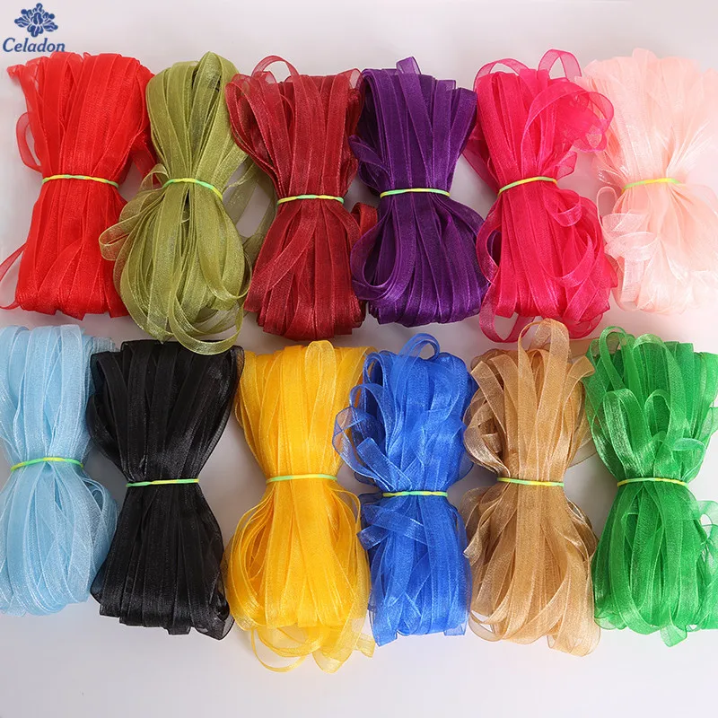 Ленты из органзы разных цветов ширина 6 мм 20 ярдов|organza ribbon|tape ribbonribbon ribbon |