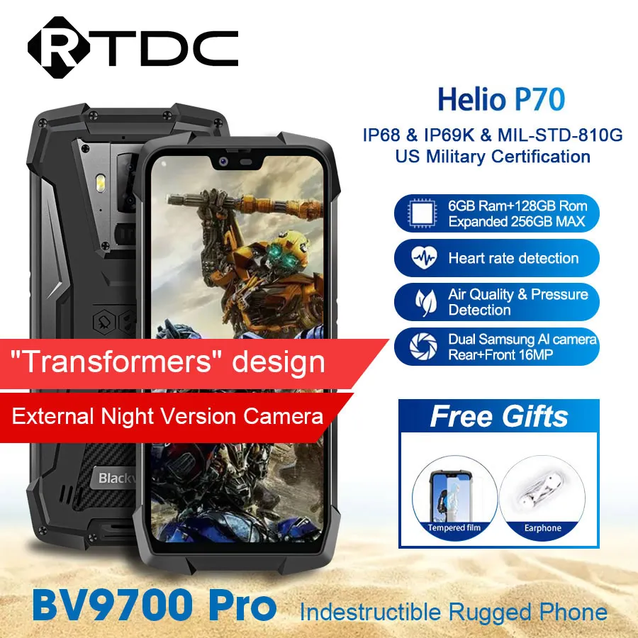 Blackview BV9700 Pro Водонепроницаемый смартфон с ОЗУ 6 ГБ ПЗУ 128 4380 мАч Android 9 0|Смартфоны| |