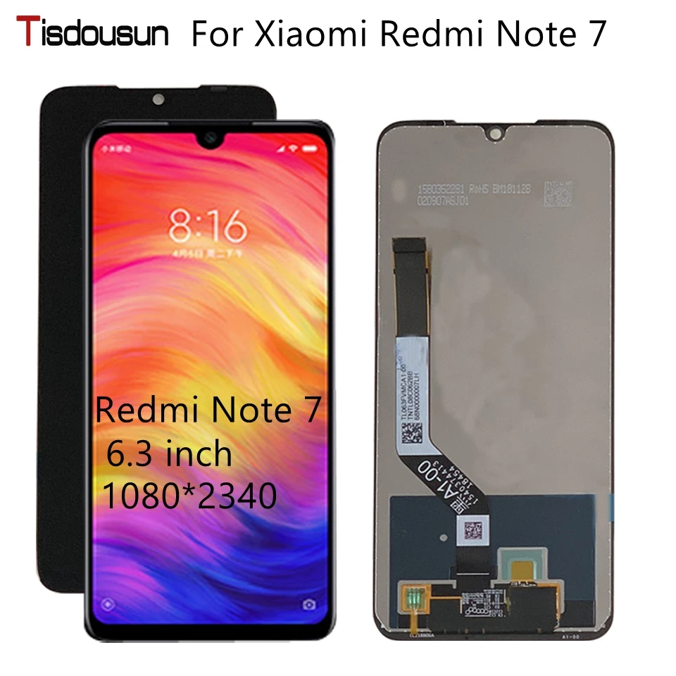 Оригинальный ЖК-дисплей 6 3 дюйма для Xiaomi Redmi Note 7 сенсорный экран дигитайзер