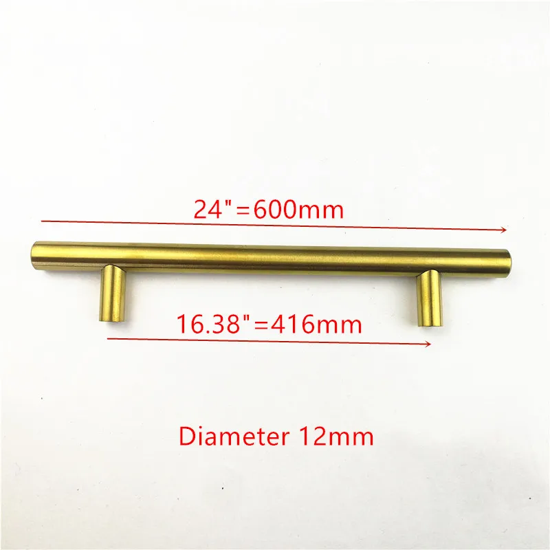 hole spacing 416mm Диаметр 12 мм золото нержавеющая сталь кухонный шкаф дверные ручки выдвижной ящик ручки "~ 24" - Цвет: hole spacing 416mm
