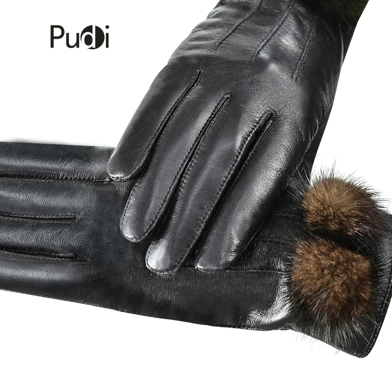PUDI GL838 женские перчатки из натуральной овечьей кожи с норковым мехом новые модные
