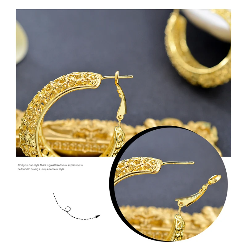 Классические большие круглые серьги-кольца Sunny Jewelry для женщин