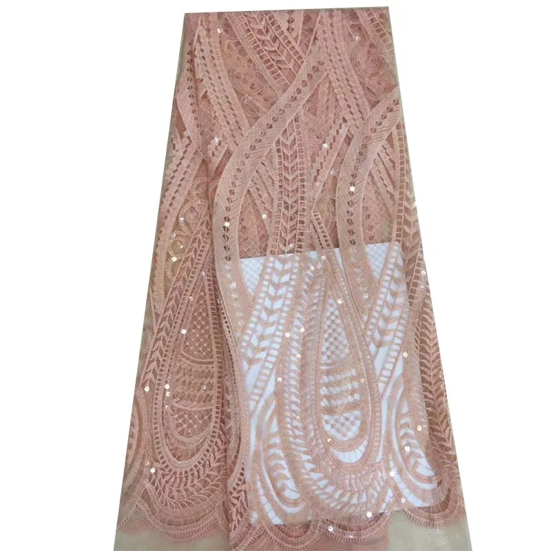 Новейшие разработки африканских кружевная ткань Нигерия Вышивка Блестками