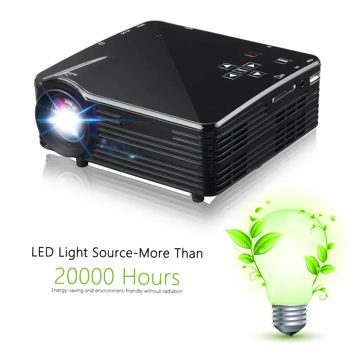 LED1018 Мини Портативный ЖК-проектор с HDMI USB VGA AV SD мультимедийные интерфейсы поддержка 1080P для домашнего кинотеатра PK yg300