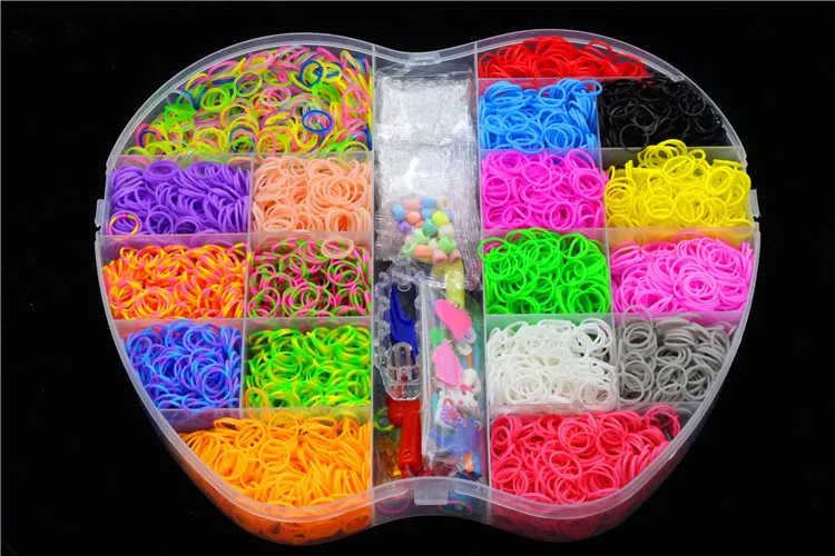 6000pcs Lacing Rubber Loom DIY Weaving Box elastic bands for weaving bracelets Braid set Handicraft Bracelet Kit Kids Toy
