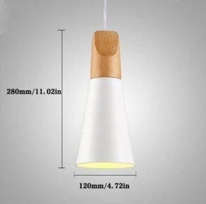 White Small D12cm Скандинавские современные деревянные подвесные потолочные лампы, красочные Алюминиевые абажуры, Светильники для дома, столовой, освещение MYC - Цвет корпуса: White Small D12cm