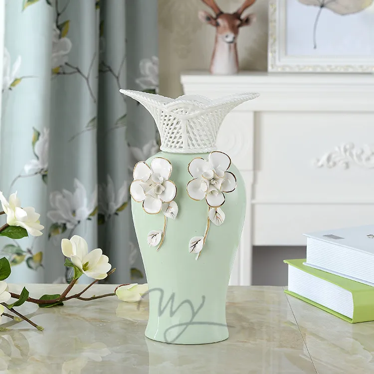 Керамическая ваза Цзиндэчжэнь цветочное искусство новое китайское украшение