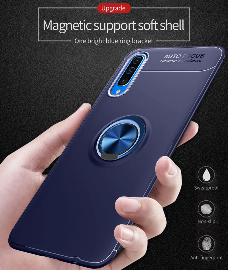 Чехол с кольцом для Samsung Galaxy A50 ультратонкий автомобильный магнитный держатель