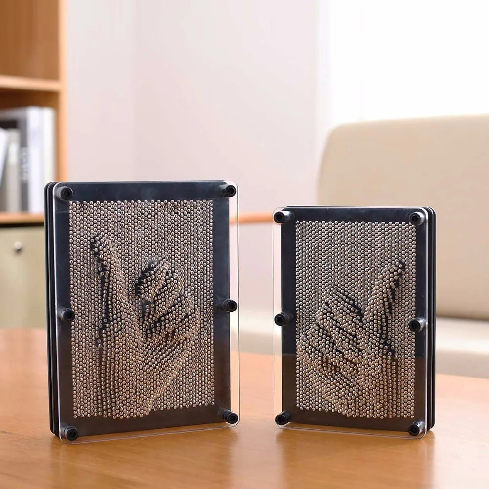 Фото Pin Art 3D Скульптура серебряные металлические иглы DIY игрушка рамка Декор Ремесло Pin Art 3D Скульптура серебряные металлические иглы DIY игрушка рамка Декор Ремесло