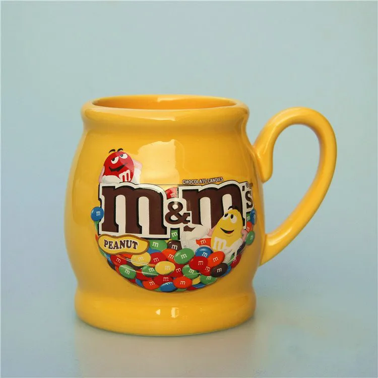Симпатичные M& M's мм бобы напиток большой емкости версия внешней торговли Фарфор Кофе Молоко чашки чаша кружки