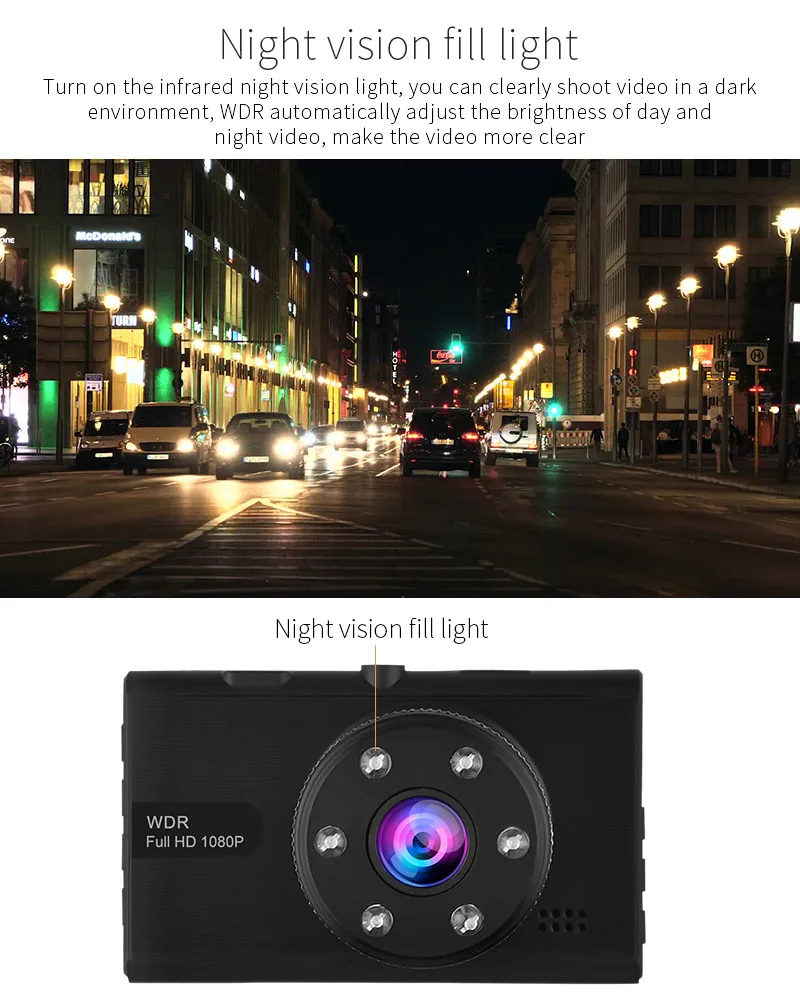 Автомобильный видеорегистратор sony IMX323 сенсор авто камера novatek 96658 Full HD 1080p Dash Cam 3,0 дюймов экран WDR с функцией ночного видения Автомобильный видеорегистратор