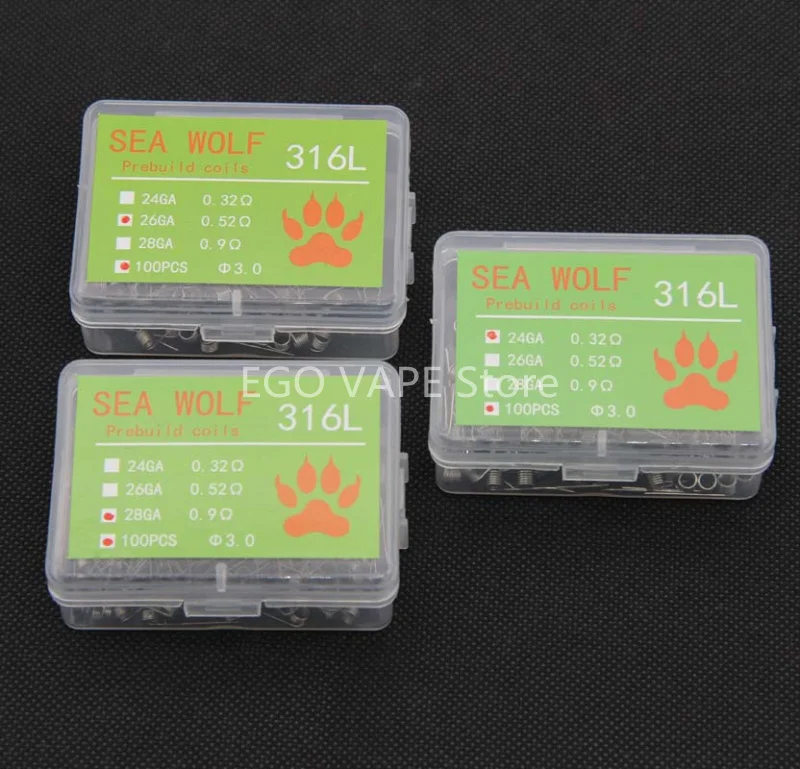 Электронная сигарета SEA WOLF RDA RBA RTA проволочная катушка NI80 готовые катушки 24 26 28AWG A1