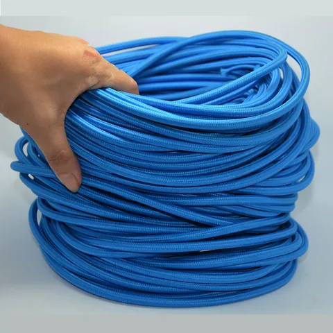 10 м/лот Электрический кабель из ткани Электрический кабель Ретро 2*0,75 текстильный тканый сетчатый кабель провод и цвет синий линий электропередачи