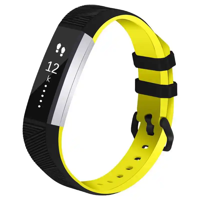 Black yellow Joyozy Высокое качество мягкий силиконовый безопасный регулируемый ремешок для Fitbit Alta HR Браслет ремешок браслет часы - Цвет ремешка: Black yellow