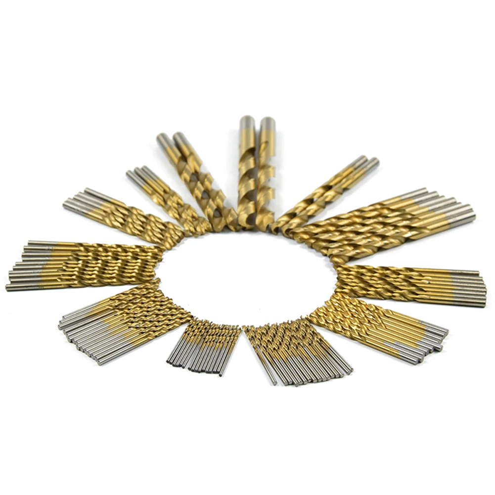 1.5mm 10mm High Speed Steel Plated Titanium Nitride Straight Shank Twist Drill Set Auger Wood Tool 99 Pcs/set|Сверла| |