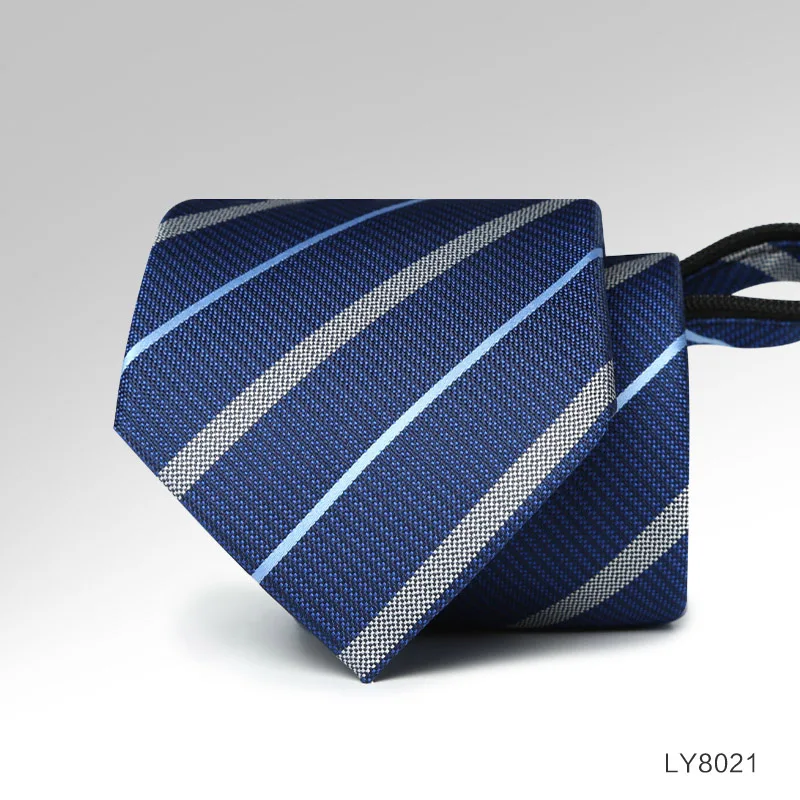 Мужской галстук с молнией высшего качества легко тянется классический в полоску