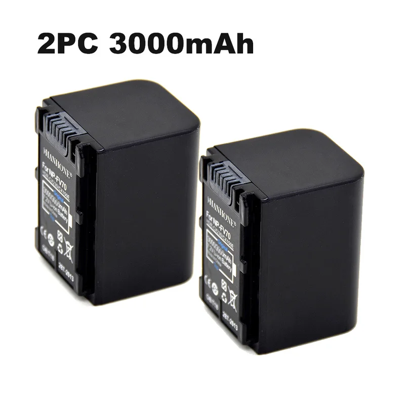 2 Упак. 3000 мАч NP FV70 батарея NPFV70 батареи для Sony FV50 FV60 FV30 HDR CX230 CX150E CX300 Z1|Цифровые
