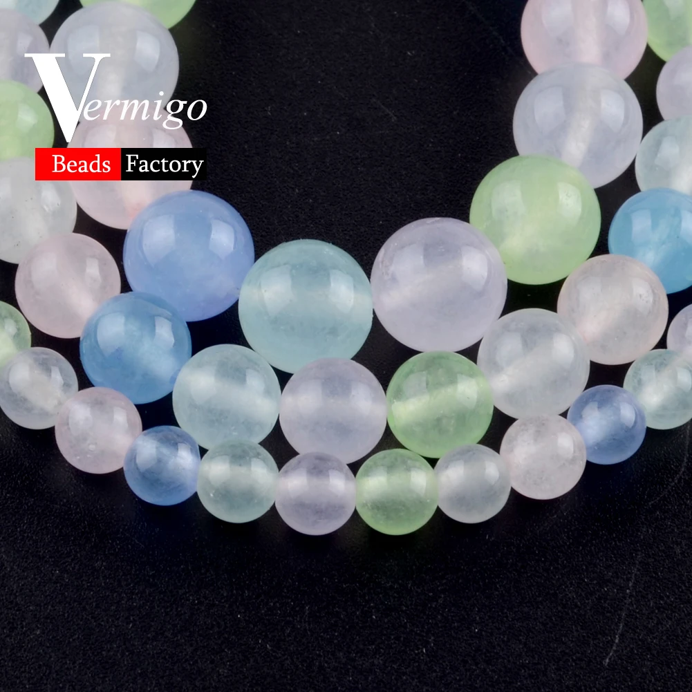 Оптовые продажи натуральные круглые бусины красочные нефритовые каменные для