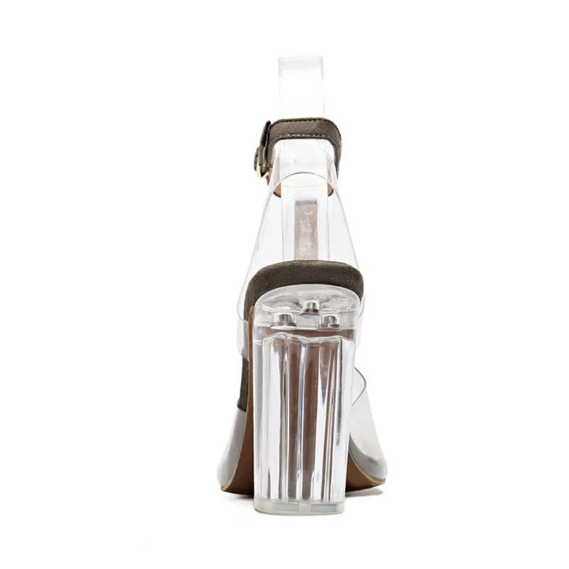 HEE GRAND/прозрачные босоножки на пятке женская обувь платформе и высоком каблуке