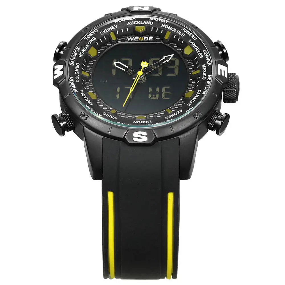 WEIDE оригинальные силиконовые ЖК-цифровые мужские часы спортивные роскошные