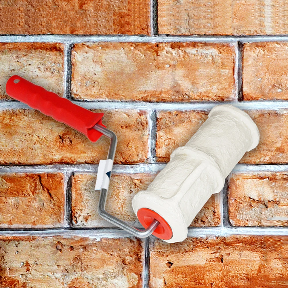 8 дюймов нарисовать резиновый DIY строительный инструмент портативный тиснение цилиндр украшения стены кисти ручка художественный Рисунок краски ролик