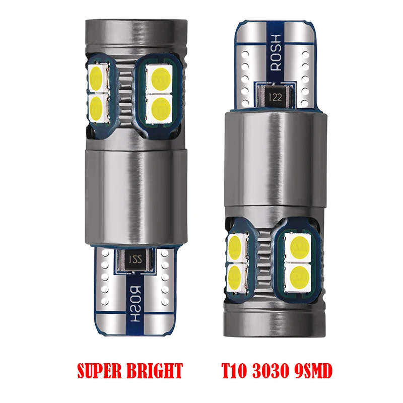 2 шт. Высокая мощность T10 3030 9SMD светодиод Шина CAN свет без полярности W5W 194 168