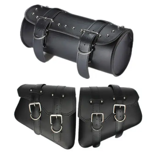 3 ШТ. ПЕРЕДНЯЯ ЧЕРНЫЙ МОТОЦИКЛ СУМКИ МЕШОК ИНСТРУМЕНТА КОЖА ДЛЯ HARLEY DAVIDSON|tool bag