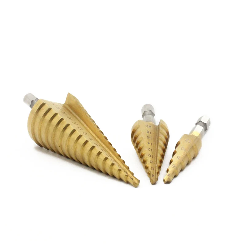 Jewii HSS4241Titanium Step Twist Drill 4-12mm 4-20mm 4-32mm Cone Cutt Tools Metal Bit Set for Iron Wood Working | Инструменты