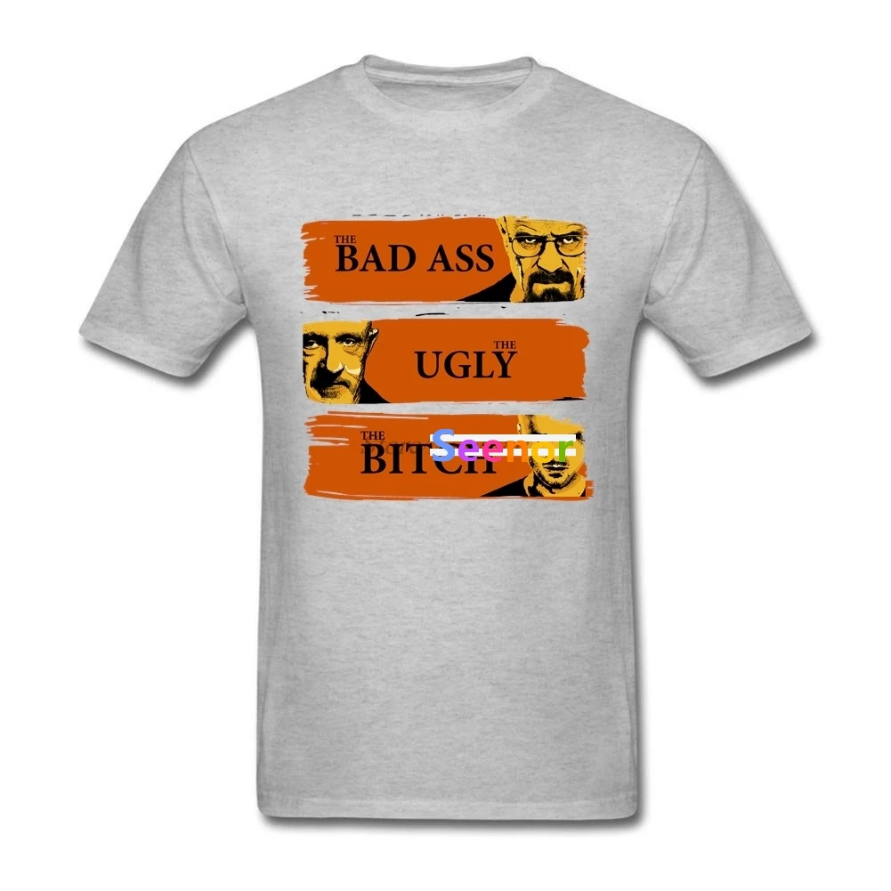 Новый Хип-хоп футболка Breaking Bad Для мужчин Косплэй Хлопок Crewneck плюс Размеры Мода Ass